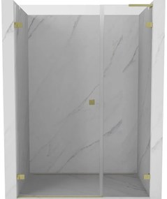 Mexen Lunar-B L drzwi prysznicowe uchylne lewe 130 cm, transparent, złote szczotkowane - 832SL-130-050-55-00-L