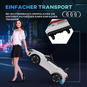 HOMCOM Auto Elektryczne dla Dzieci Biały Pojazd z Pilotem Bezpieczny i Zabawny | Aosom PL