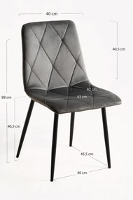 Zestaw 4 Krzese Lyke Aksamitne