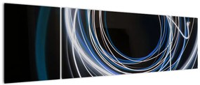 Obraz niebieskich linii (170x50 cm)