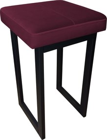 Taboret SOLID tkanina Welur stelaż metalowy STOŁEK LOFT : Kolor Stelaża - Czarny , Kolor tkaniny - VELVET - MG02, Typ tkaniny - Velvet, Wysokość - 45 cm