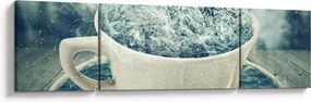 Obraz - Zimowy świat w kubeczku (170x50 cm)