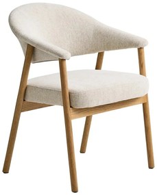 Kremowe krzesła z litego drewna dębowego z podłokietnikami zestaw 2 szt. Elk – Unique Furniture