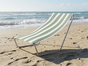 Składany leżak plażowy SAND, jasne zielone paski