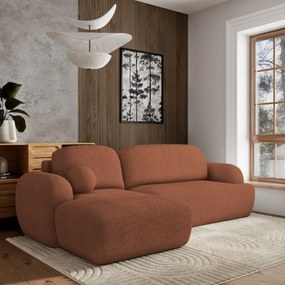 Masseno Narożnik MODENZA z funkcją spania i pojemnikiem na pościel Narozniki L, Rozkładana sofa - Ceglasty, NOW OR NEVER 54