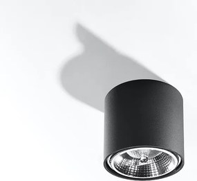 Plafony nowoczesny Qioli, aluminium - 1 źródło światła 4000K - L.12 x H.11 cm - czarny