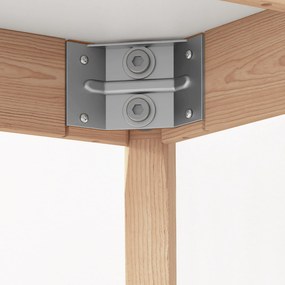 HOMCOM Stół jadalny Stołek kuchenny okrągły stół, Design skandynawski, 75 cm x 75 cm x 76 cm, Biały + Naturalny