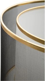 Lampa stojąca w czarno-złotym kolorze z tekstylnym kloszem (wysokość 153 cm) Levels – Mauro Ferretti