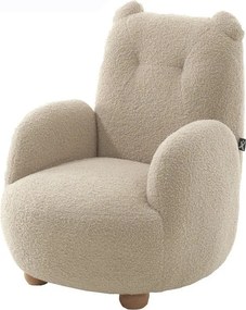Beżowy fotel dziecięcy z materiału bouclé Rocky – Vipack