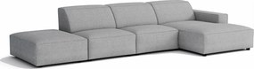 Narożnik modułowy Cursal C prawy z pufą – sofa narożna 341 x 166 x 70 cm, szary Raven 7, nowoczesny design