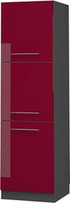 Szafka kuchenna bordowa czerwień wysoki połysk 60x58x206.8 fame-line