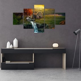 Obraz domku w bajkowym krajobrazie (125x70 cm)