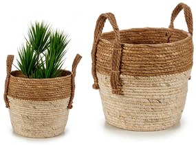 Słomiana okrągła osłonka na doniczkę TWO STRAW
