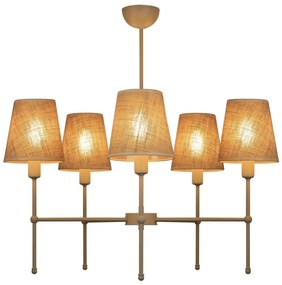 Żyrandol na pręcie MADELA 5xE14/40W/230V juta/beżowy