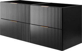 Szafka pod umywalkę, Czarny, 120 ( 2 x 60) x 57 x 46 cm, uchwyt złoty, bez blatu