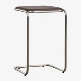 Kwadratowy Stolik Pomocniczy 35x35 Cm Z Drewna Akacjowego I Stali Nierdzewnej Altrex Ciemny Akacjowy Brąz - Sklum