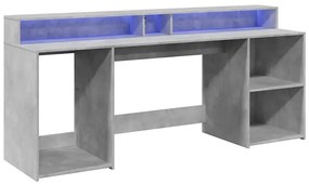 Podświetlane biurko 200 cm betonowa szarość - Fixi