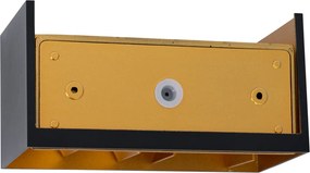 Lampa ścienna zewnętrzna czarna ze złotem w komplecie LED 4-światłowa IP54 - Edwin
