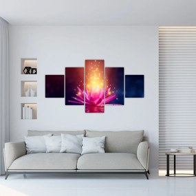 Obraz lilii wodnej na wodzie (125x70 cm)
