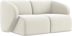 Modułowa sofa 2-osobowa - z tkaniny welwetowej - jasny beż - LANI