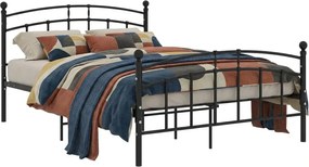 Czarne metalowe łóżko małżeńskie 160x200 cm R1-S86