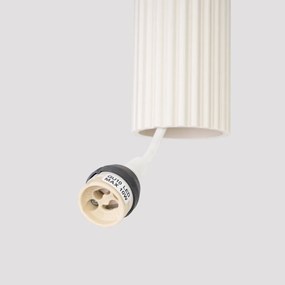 Lampa wisząca KARBON 1 beżowa ryflowana SOLLUX  LIGHTING