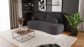Masseno Sofa ROTONDO z funkcją spania i pojemnikiem na pościel, Rozkładana sofa - Grafitowy, ANTHOLOGY 18