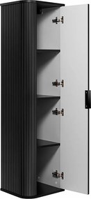 Szafka łazienkowa, czarna, uchwyt czarny, 35,5 x 139 x 31,5 cm