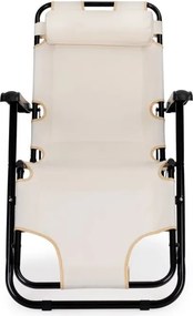 Regulowany leżak ogrodowy składany Tenero 010, beżowy