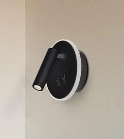 Czarny okrągły kinkiet LED ruchomy - 7X S576 A1-H98