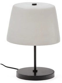 Czarno-biała lampa stołowa ze szklanym kloszem (wysokość 38 cm) Nefar – Kave Home