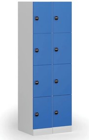 Szafka skrytkowa, 4 schowki, 1850 x 300 x 500 mm, demontaż, zamek RFID, drzwi ciemnoszare