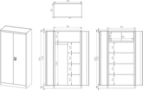 Socjalna szafa ubraniowa Dawid Fresh Style 90x45x185 cm pudrowy róż