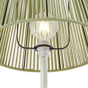 Zewnetrzna Zewnętrzna lampa podłogowa biała z zielonym kloszem ze sznura IP44 - Virginia JaylaJapandi Oswietlenie zewnetrzne