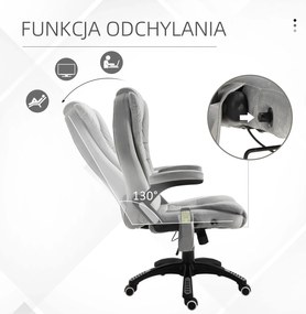 Vinsetto Fotel biurowy ergonomiczny z masażem i ogrzewaniem szary maksymalne obciążenie 120 kg | Aosom PL