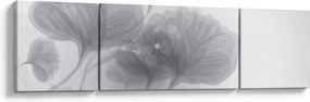 Obraz kwiatów w odcieniach szarości (170x50 cm)