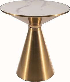 Stolik pomocniczy glamour z ceramicznym blatem w połysku Aries