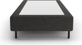 Czarne tapicerowane łóżko jednoosobowe bez zagłówka 90x200 cm Whale – Micadoni