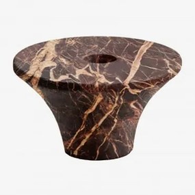 Zestaw 2 Świeczników Z Naturalnego Kamienia Bellvion Czerwony Marmur Cherry Gold - Sklum