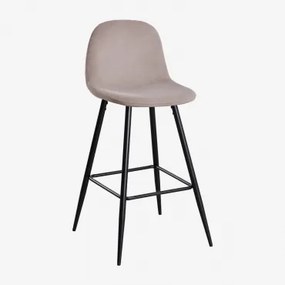 Zestaw 2 Wysokich Stołków Z Aksamitu Glamm Negro & Gris Topo & ↑75 Cm - Sklum