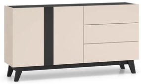 Komoda FREYA 03 2D3S 160 kaszmirowa/czarna ML MEBLE
