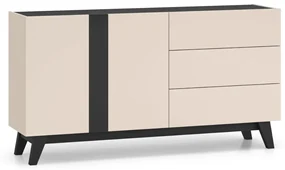 Komoda FREYA 03 2D3S 160 kaszmirowa/czarna ML MEBLE