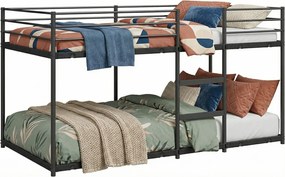 Czarne łóżko piętrowe 90 x 200 cm S7-D50