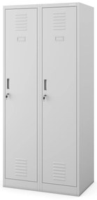 Szafka ubraniowa BHP szara: czterokomorowa KACPER, 800 x 1800 x 500 mm