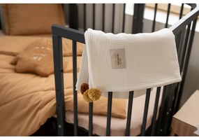 Biały muślinowy koc dziecięcy 100x140 cm Pompon – Malomi Kids