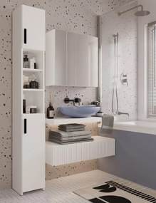 Biała trzydrzwiowa lustrzana szafka łazienkowa 60cm  R5-L21