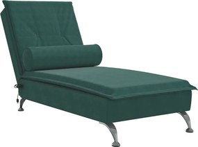 Elegancki zielony szezlong z aksamitną tapicerką W7-E60