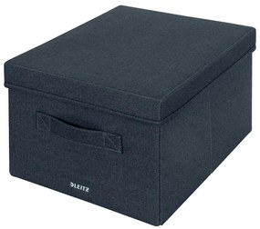 Ciemnoszare tekstylne pojemniki zestaw 2 szt. z pokrywką 28.5x38x20 cm – Leitz