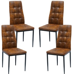 Pakiet 4 krzese Lan ze sztucznej skóry