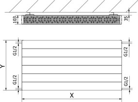Mexen Line CL22 grzejnik płytowy 600 x 600 mm, podłączenie boczne, 949 W, biały - W422L-060-060-00